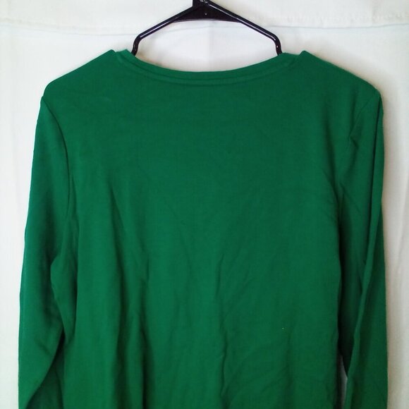 Kim Rogers Shirt Women XL Long Sleeve Merry Christmas Tree Green - Picture 13 of 14